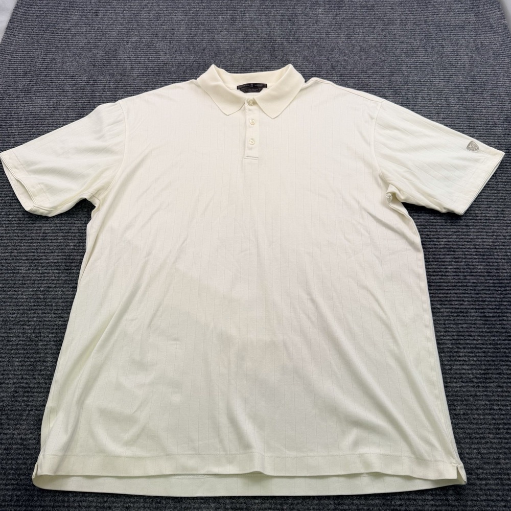 Y2K Tiger Woods Performance Polo Shirt Men's Size XL Cream Off White Vertical - Picture 2 of 5